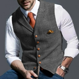Men's Structured Button-Up Vest for Layering