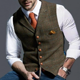 Men's Structured Button-Up Vest for Layering