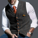 Men's Structured Button-Up Vest for Layering