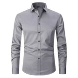 Men's Point Collar Long Sleeve Button-Up Shirt