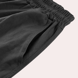 Relaxed Fit Cotton Cargo Trousers with Elastic Waist