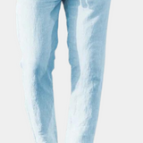 Lightweight Linen Trousers with Drawstring Waist