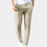 Lightweight Linen Trousers with Drawstring Waist