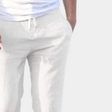 Lightweight Linen Trousers with Drawstring Waist