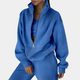 Two-Piece Half-Zip Pullover and Straight-Leg Set