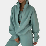 Two-Piece Half-Zip Pullover and Straight-Leg Set