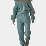 Two-Piece Half-Zip Pullover and Straight-Leg Set