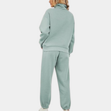Two-Piece Half-Zip Pullover and Straight-Leg Set