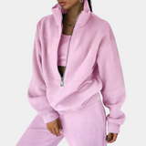 Two-Piece Half-Zip Pullover and Straight-Leg Set