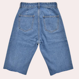 High Waist Denim Bermuda Shorts