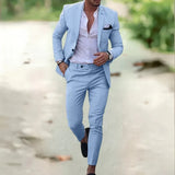 Men's One-Button Blazer and Trousers Suit Set