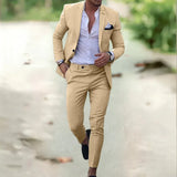 Men's One-Button Blazer and Trousers Suit Set