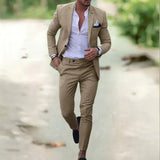 Men's One-Button Blazer and Trousers Suit Set