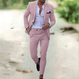 Men's One-Button Blazer and Trousers Suit Set