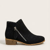 Women's Cushioned Footbed Zip Ankle Boots