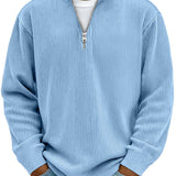 Men's Half-Zip Collar Knitted Sweater