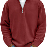 Men's Half-Zip Structured Knit Sweater