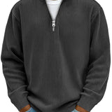Men's Half-Zip Collar Knitted Sweater