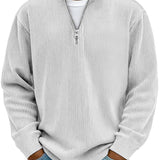 Men's Half-Zip Structured Knit Sweater