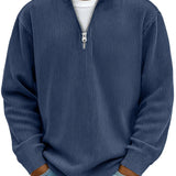 Men's Half-Zip Collar Knitted Sweater