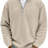 Men's Half-Zip Structured Knit Sweater