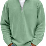 Men's Half-Zip Collar Knitted Sweater