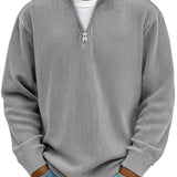 Men's Half-Zip Structured Knit Sweater