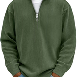 Men's Half-Zip Structured Knit Sweater
