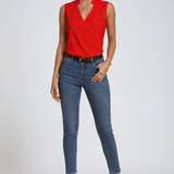 Women's Sleeveless Wrap Front Blouse