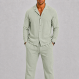 Men's Lightweight Linen Two Piece Shirt Set