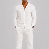 Men's Lightweight Linen Two Piece Shirt Set