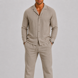 Men's Lightweight Linen Two Piece Shirt Set