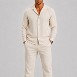 Men's Lightweight Linen Two Piece Shirt Set