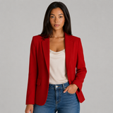 Women's Slim-Fit Single-Button Notch Lapel Blazer