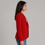 Women's Slim-Fit Single-Button Notch Lapel Blazer