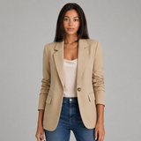 Women's Slim-Fit Single-Button Notch Lapel Blazer