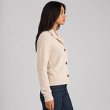 Women's Button-Up Knit Cardigan with Notched Lapel