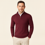 Men's Quarter Zip Knit Pullover Sweater