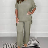 Oversized Two-Piece Set in Lightweight Breathable Fabric