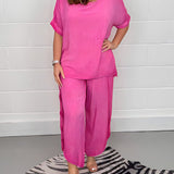 Oversized Two-Piece Set in Lightweight Breathable Fabric