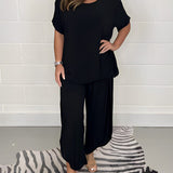 Oversized Two-Piece Set in Lightweight Breathable Fabric