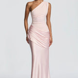 One-Shoulder Draped Maxi Dress