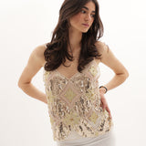 Women's Embellished Lace Sleeveless Top