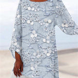 Women's Floral Appliqué Long Sleeve Blouse