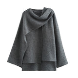 Ladies’ Draped Knit Poncho