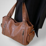 Women's Everyday Black Leather Bag