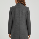 Women's Tailored Wool Stand-Collar Button-Front Overcoat