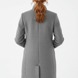 Women's Tailored Wool Stand-Collar Button-Front Overcoat