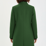 Women's Tailored Wool Stand-Collar Button-Front Overcoat