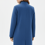Women's Tailored Wool Stand-Collar Button-Front Overcoat